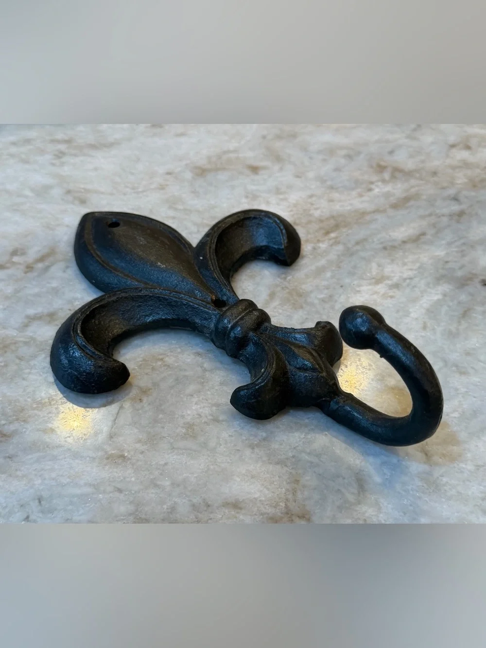 Fleur-de-Lis Wall Hook in Black - Classic Decorative Hook